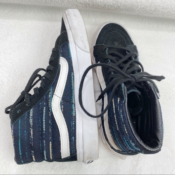 VANS Sk8 HI blue fabric and leather RARE size 5 - Picture 2 of 6